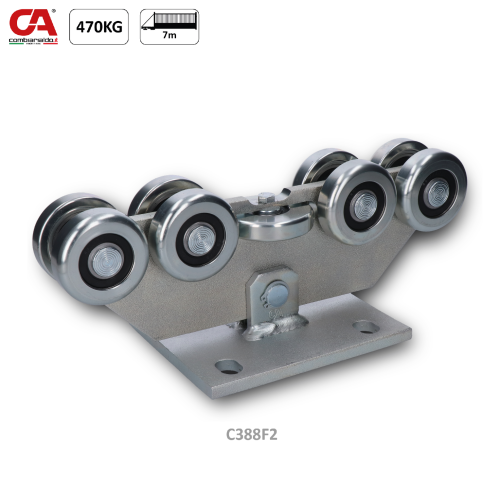 Vozík INTERMEDIO pro samonosný systém Combi Arialdo do 450 kg, 8 koleček, výškově nastavitelný, pro profil 85x80 mm